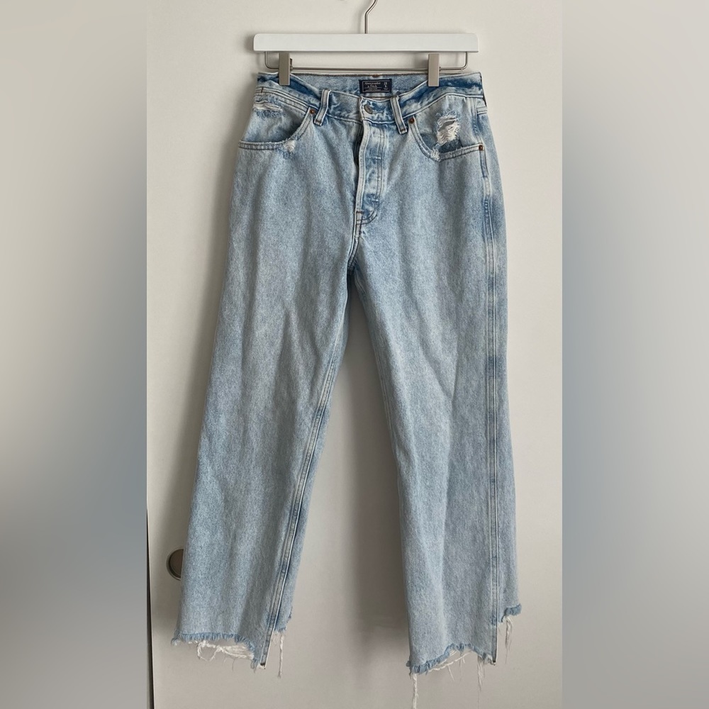 Abercrombie Women’s High Rise Ankle Straight Jeans